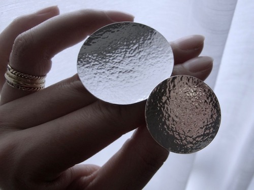 Pure Silver Full Moon / 純銀の満月ピアス（Lサイズ・ペア）