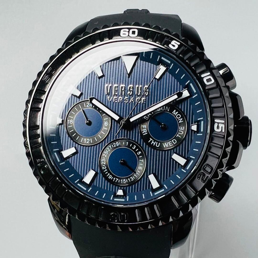 ケース付属【新品】ヴェルサス/ヴェルサーチ ブラック メンズ 腕時計