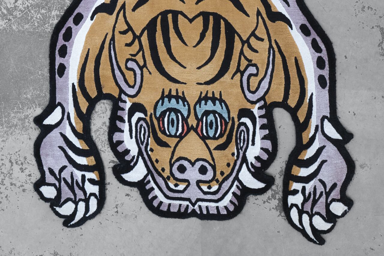 Tibetan Tiger Rug 《Mサイズ•シルク・オリジナル2・マスタード