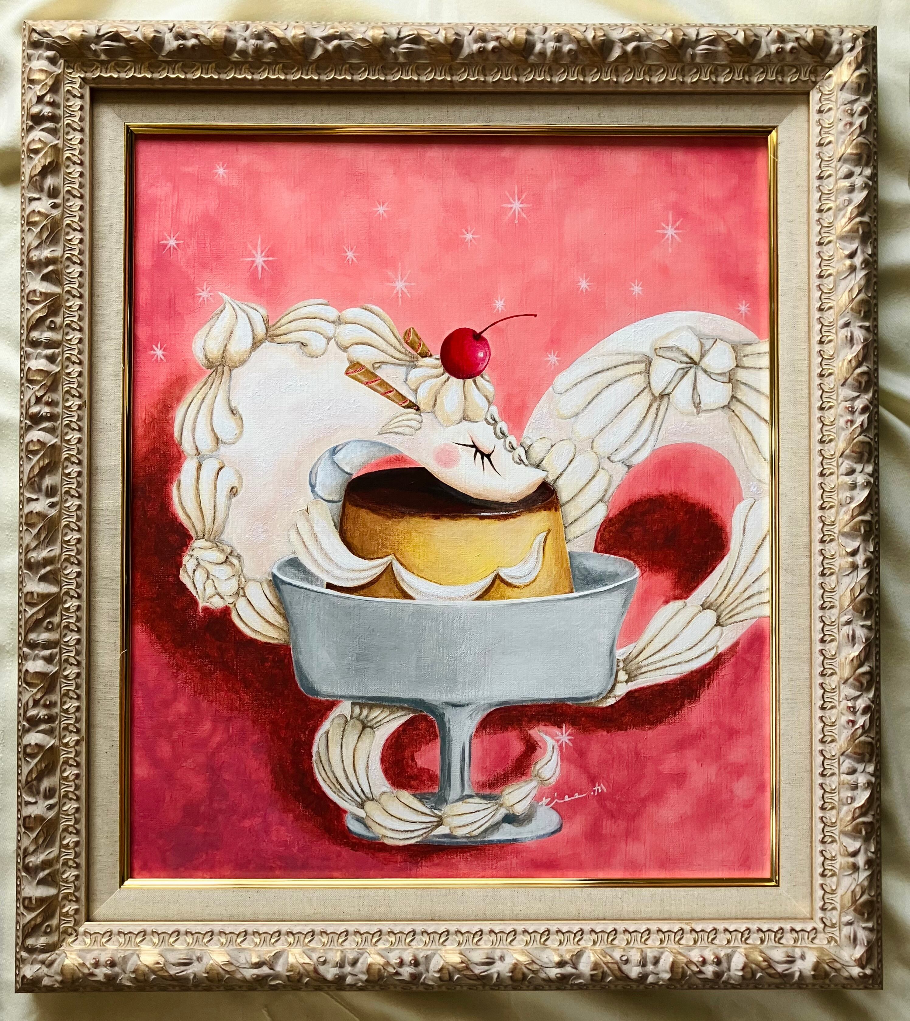 Suicat／原画 キャンバス 絵 絵画 アート イラスト 猫 白猫 | Riee .か