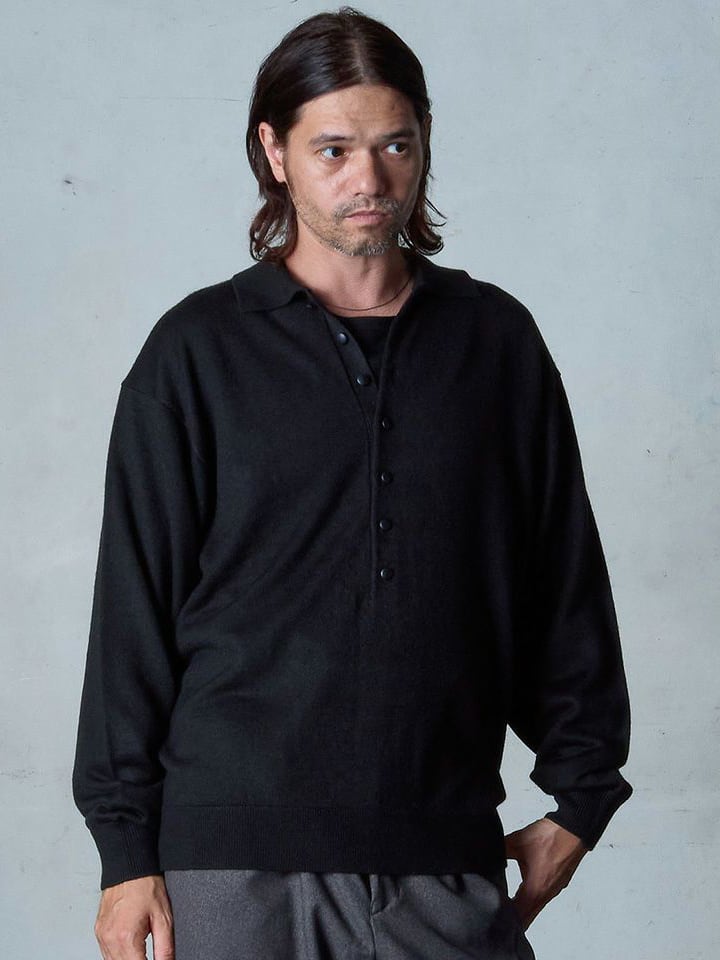 EGO TRIPPING (エゴトリッピング) POLOPRO ニットポロ / BLACK 676351-05