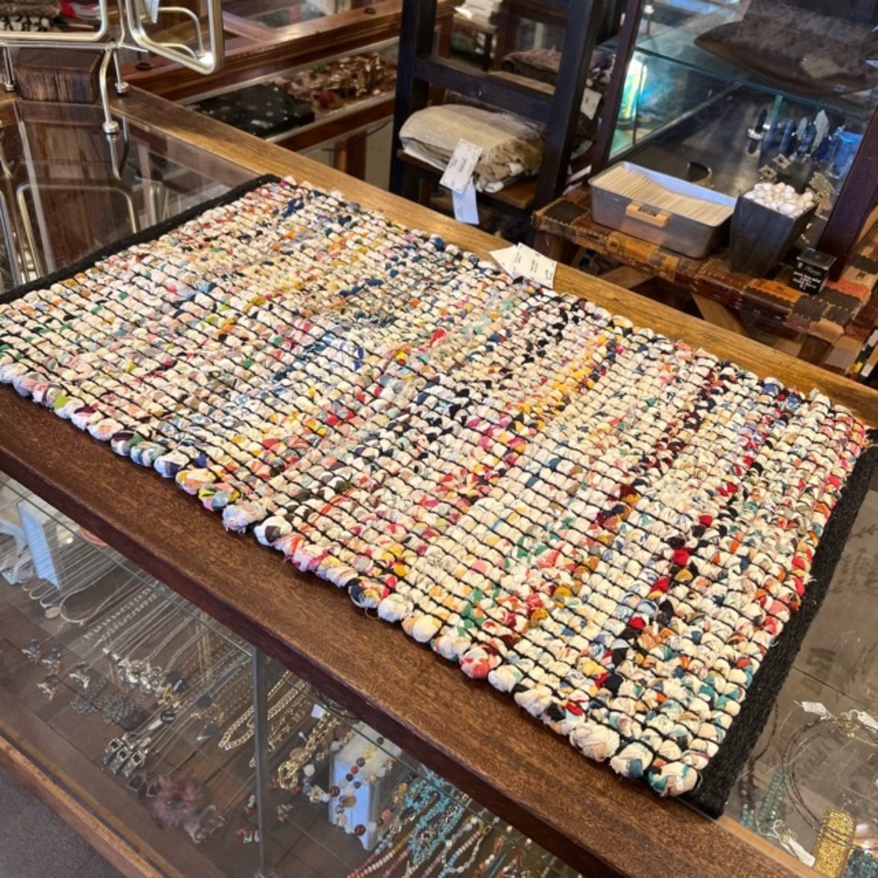 TOPANGA Homefurnishing　Recycle Cloth Rug White　50×80cm　リサイクルクロスラグ　ホワイト　玄関マット　ベッド　ラグマット　リビング　玄関　椅子　サイドテーブル　コットン