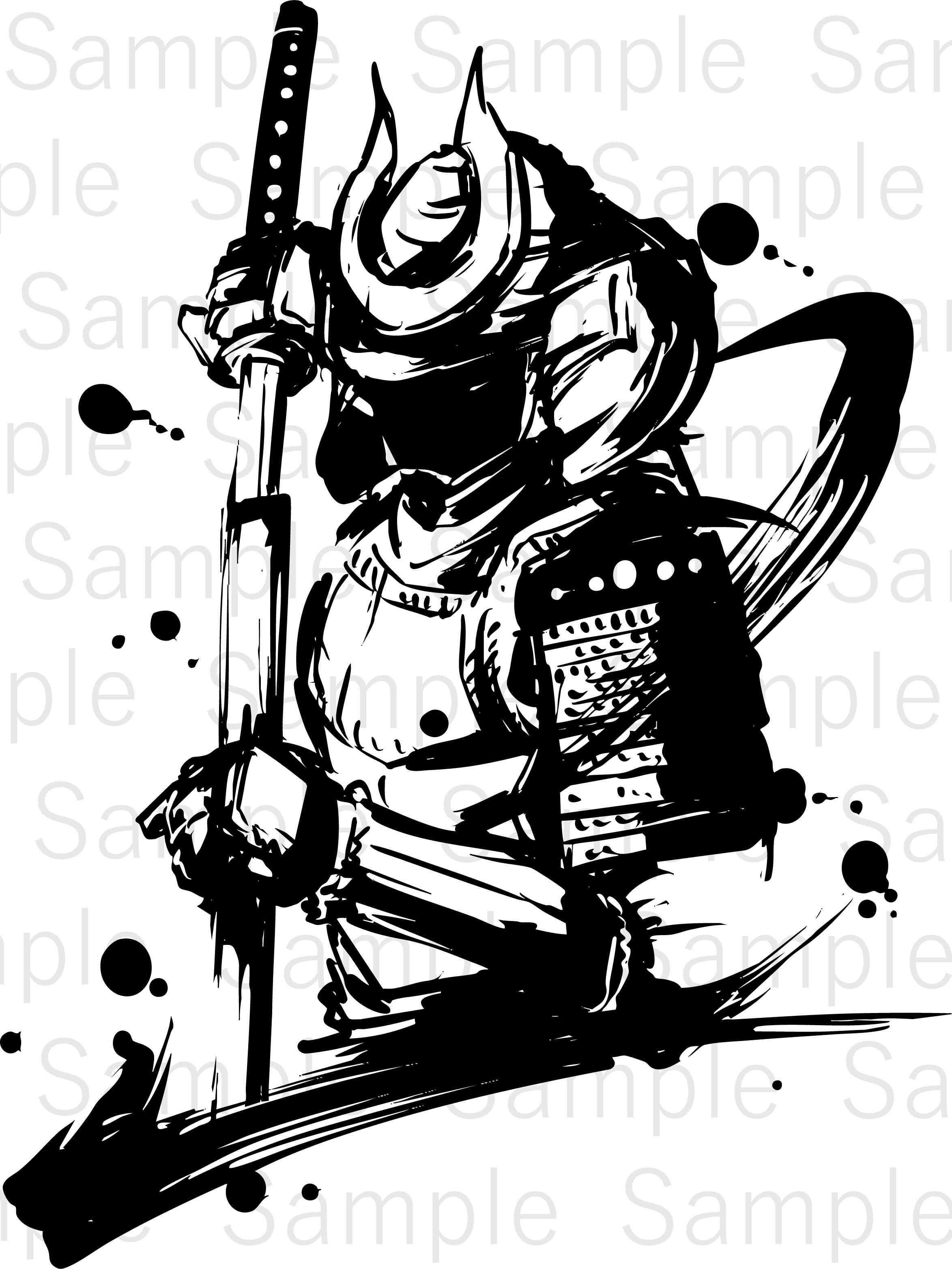 オリジナル　侍(鉛筆画) e4da64f40861c054386428751bc2fa