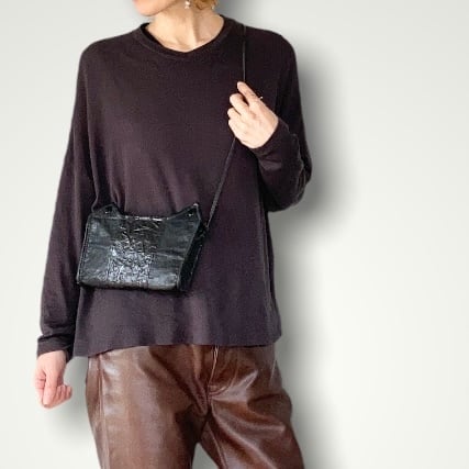 ZOZOTTE remake leather mini pochette / リメイクレザーミニポシェット / ブラック