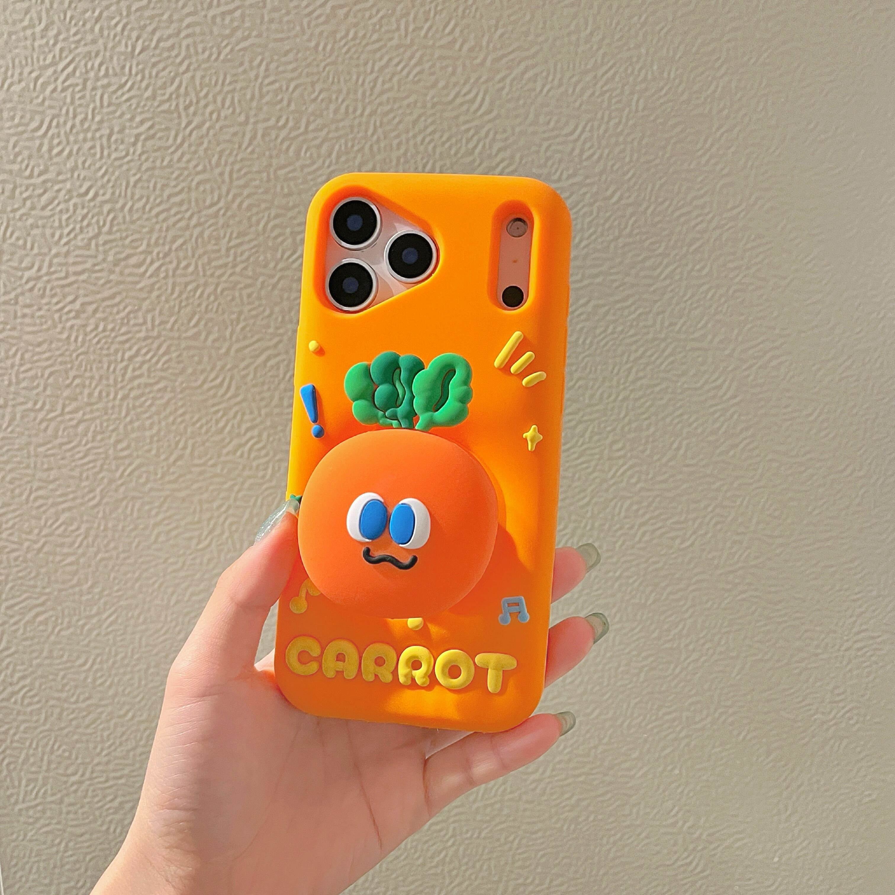 ニンジン iPhone 17 16 15 14 13 ケース 立体 スタンド機能 シリコン