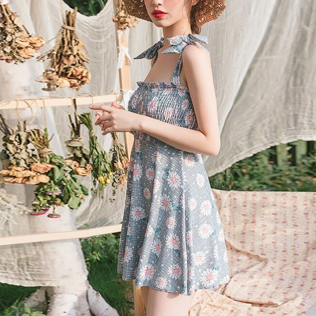 レトロガーリー花柄ワンピース水着 Cara