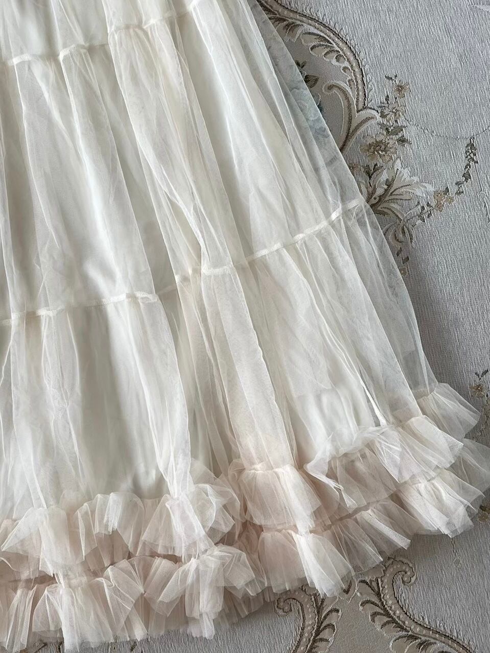 double frill tulle skirt