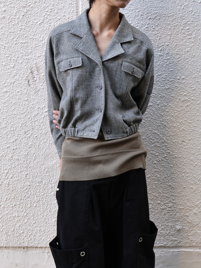 【balenciaga sports】cropped button blouson