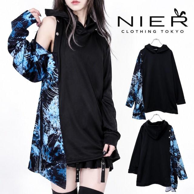 《先着28点限定先取り防寒SALE》内側防寒フリースブロッキングPULLOVER PARKA【彼岸花(水色)】