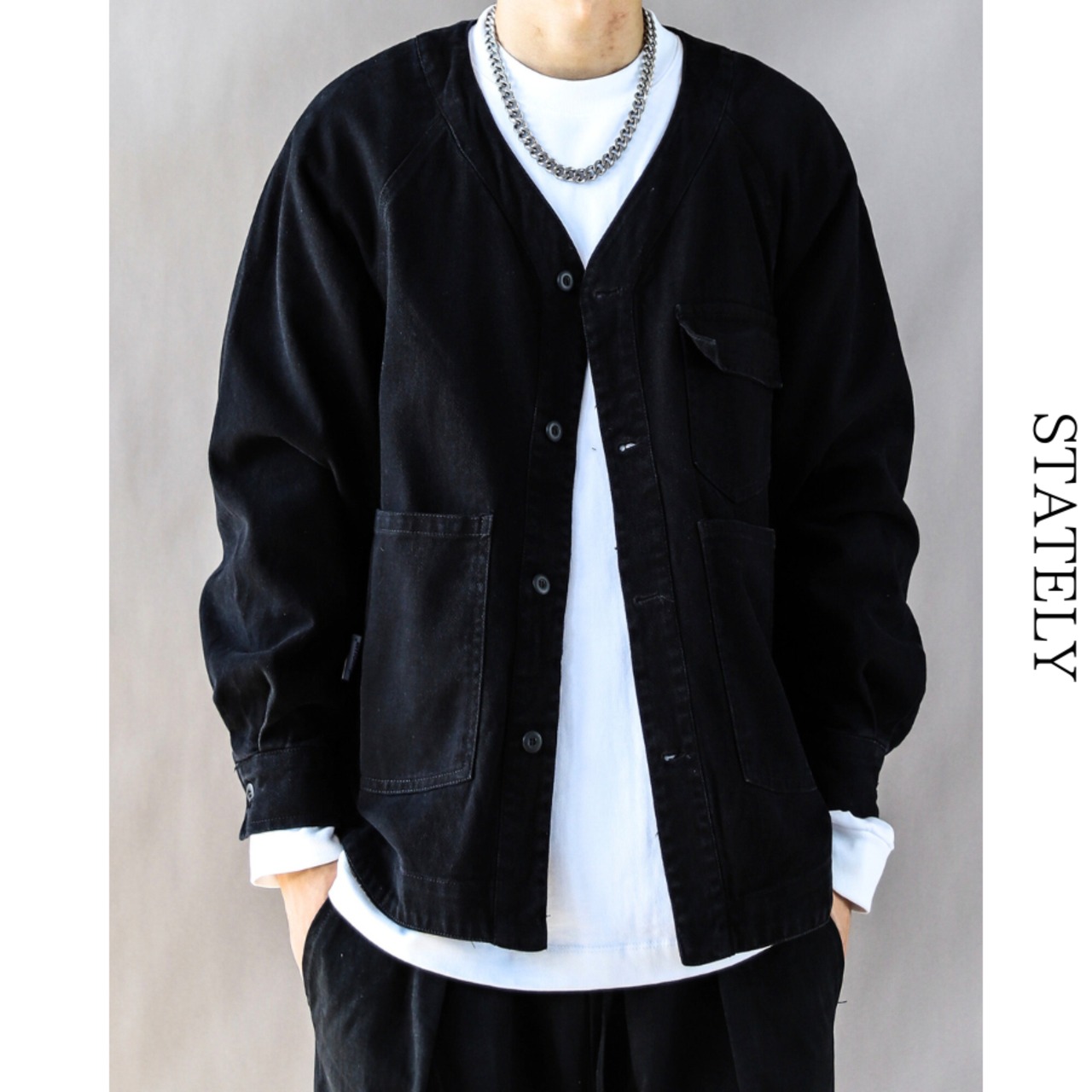 ミニマルVネック Work Jacket/2color_T143・画像8