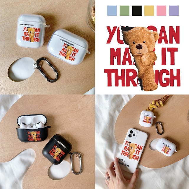 Cool bear logo AirPods case