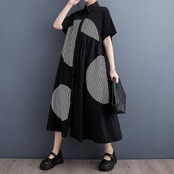 グリッド サークル柄 ワンピース  30111
