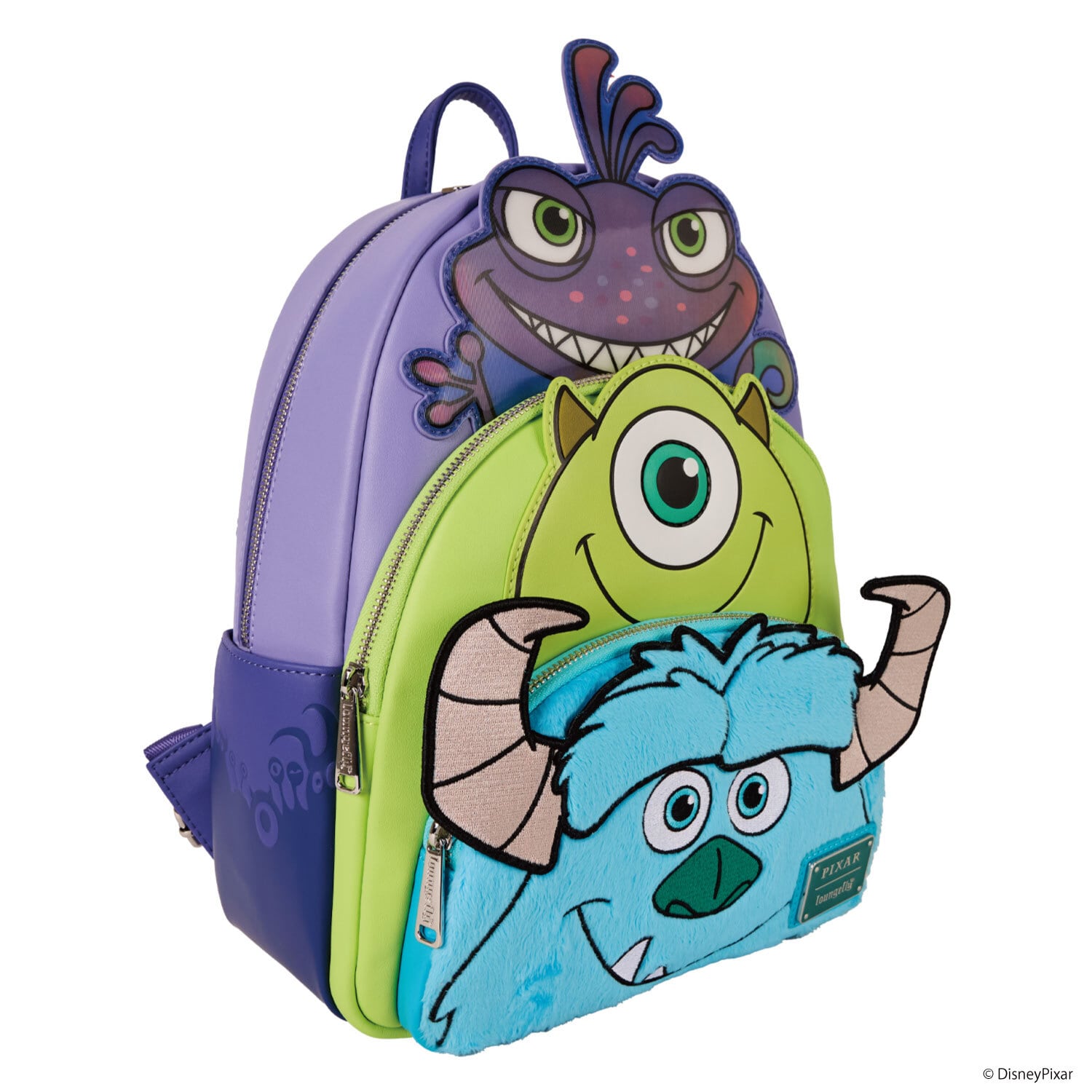LF PIXAR MONSTERS INC. MIKE SULLEY AND RANDALL TRIPLE POCKET MINI BACKPACK_WDBK4027