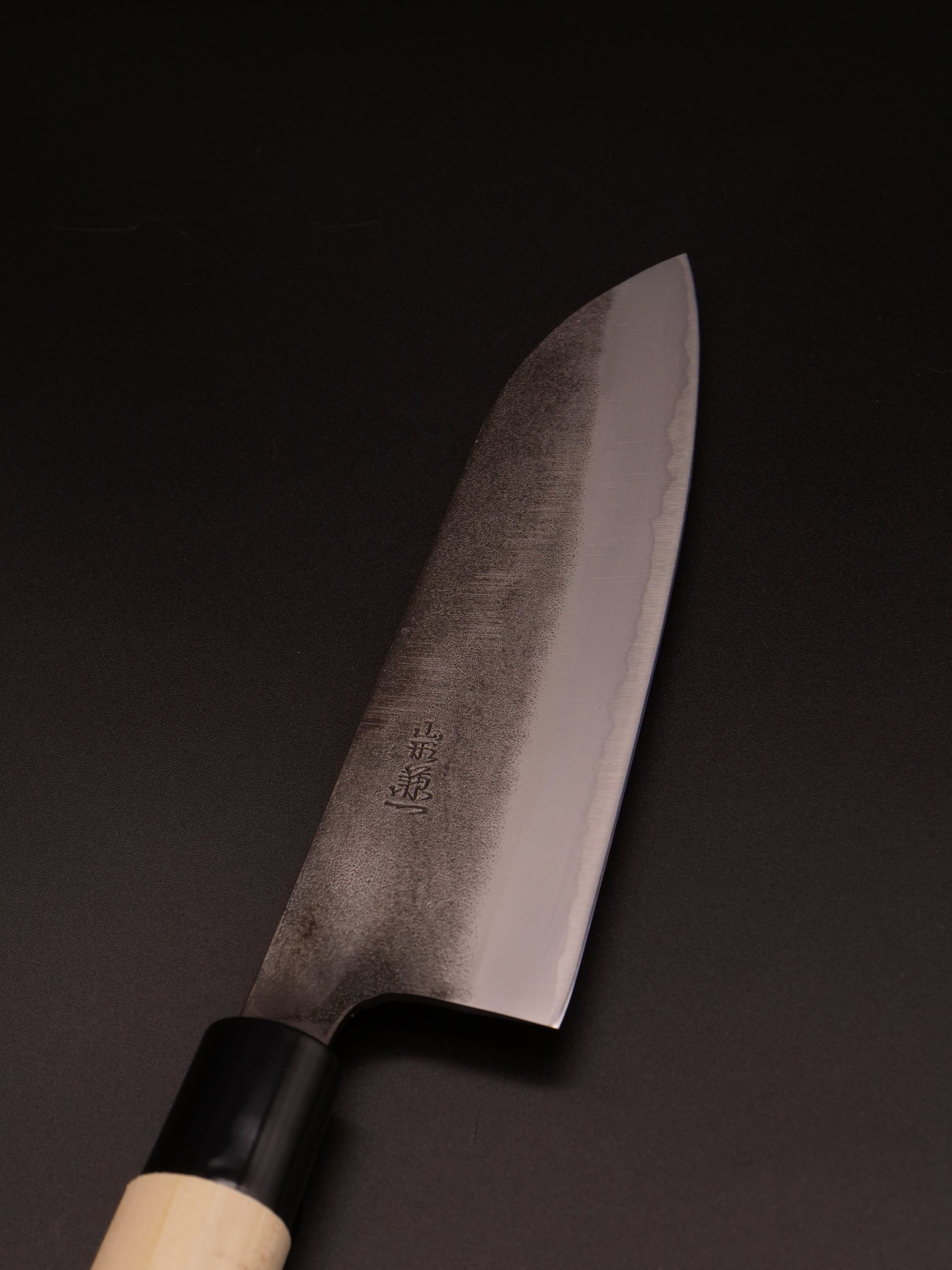 青紙2号 黒打 文化包丁 165㎜ G1401 焼柄 日本製 月光