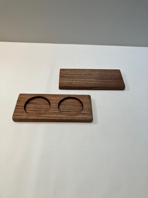 ③-2　専用台　ウォールナット　２個用 （１番人気） 　比べる場合は３個　３個がポイント　食べ比べ　飲み比べ