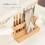 【木製 インテリア スマホスタンド】オフィス デスクトップ オーガナイザー 電話ホルダー 多目的 ペンホルダー iPad ネイルアート ネイルブラシ 収納ブラケット 卓上 シンプル 北欧テイスト