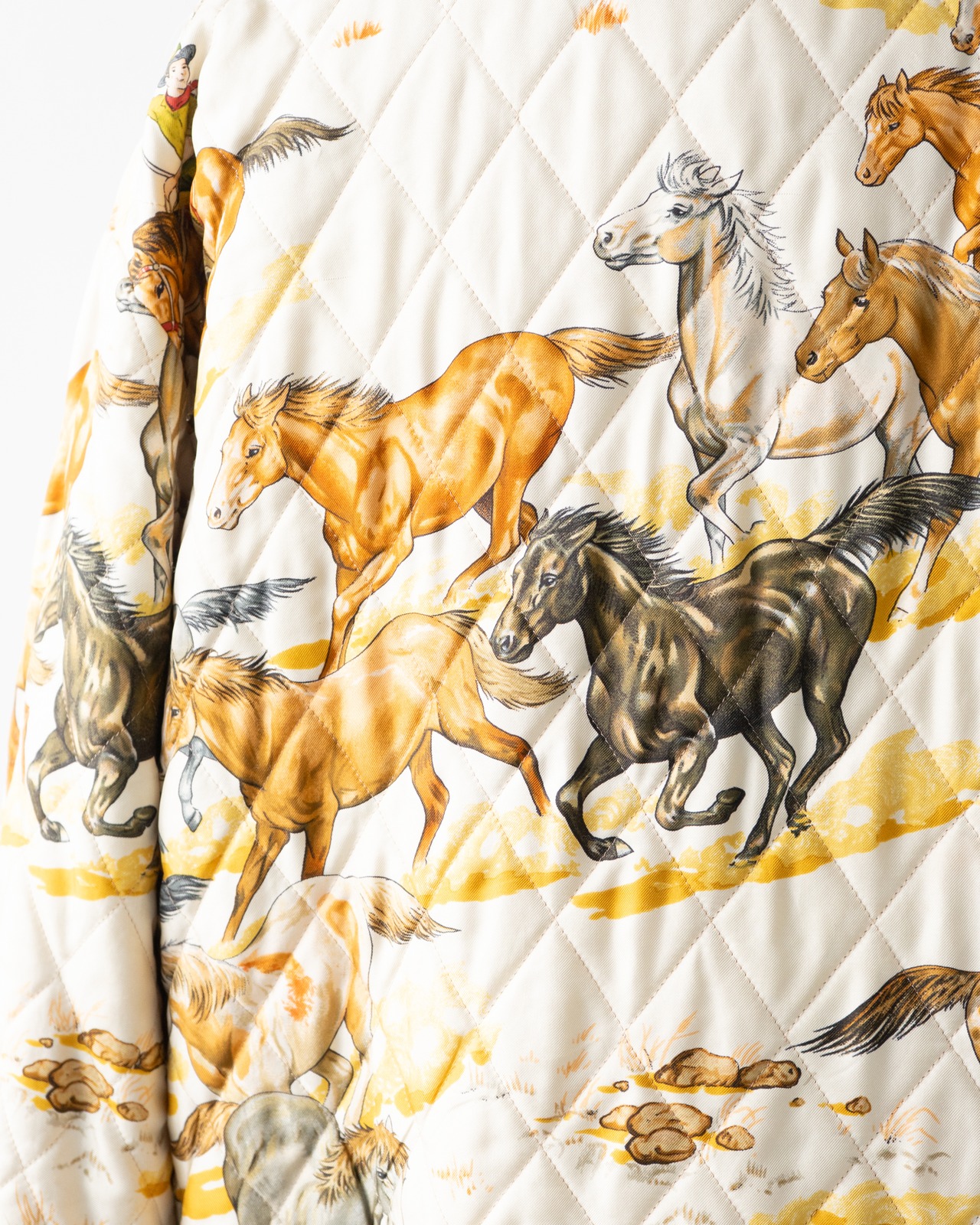 〈Hermès〉Laine 100％ Wool Collarless quited jacket