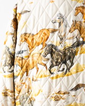 〈Hermès〉Laine 100％ Wool Collarless quited jacket