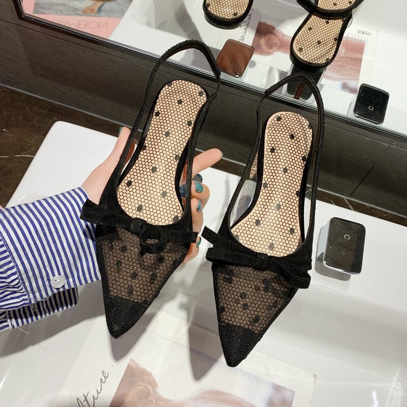 包頭サンダル女性の妖精風2020春と夏の新しいバージョンの中空の網赤い野生の尖ったフラットシューズ女性の潮 部族の婦人靴9198841