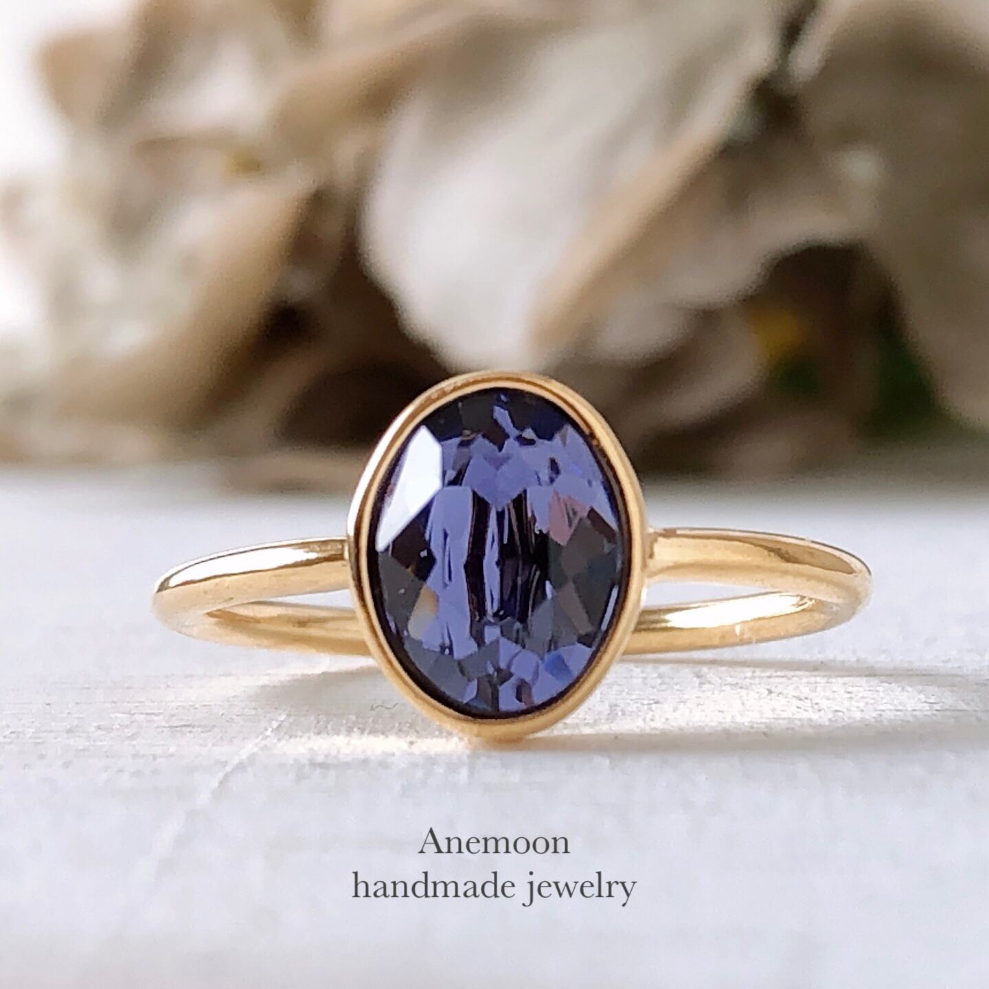 スワロフスキーオーバルリング タンザナイト 10号/13号 | Anemoon