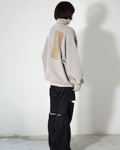 i’m here - Train Ticket Jacquard Turtle Knit :Beige|1968トレインチケット/ジャカード/アシンメトリー
