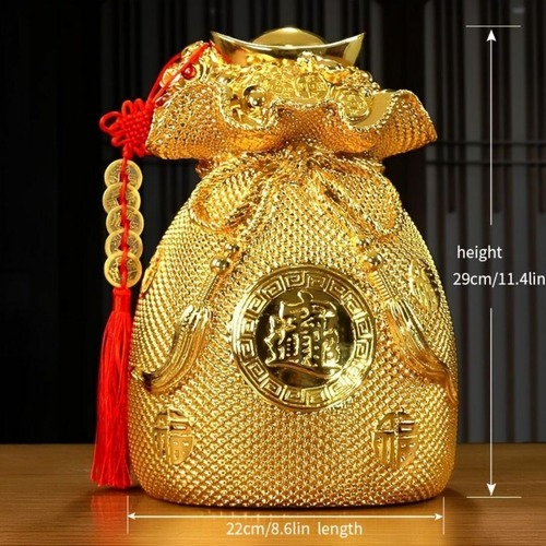 ゴージャス 貯金箱 ラージ 2色展開 マネーバッグ 貯金箱装飾