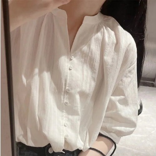 今っぽシアーシャツ 綿麻半袖シャツ夏カジュアルリネンシャツ五分袖トップス 韓国 ブラウス レディースファッション オフィス シャツ