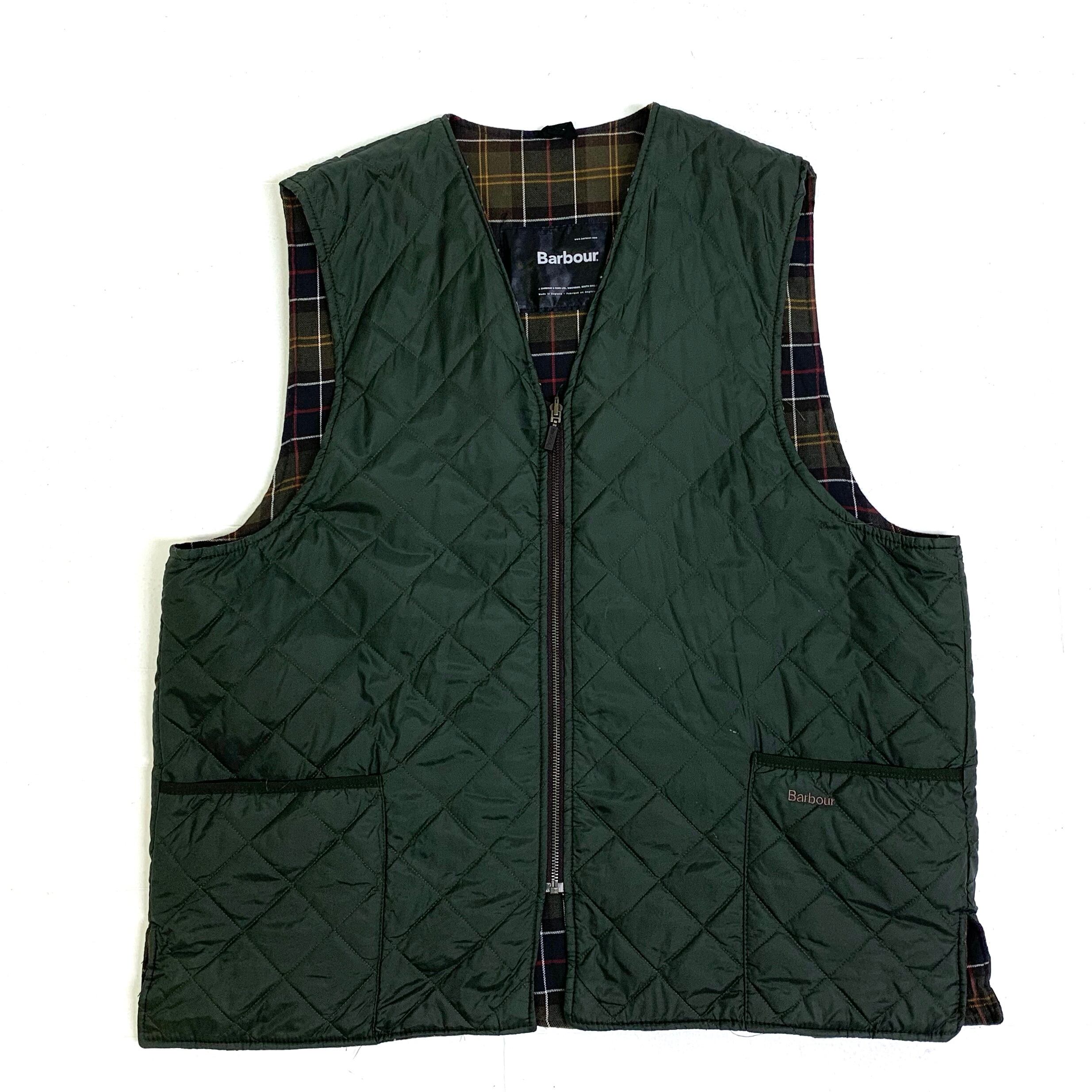 0289 / 2000's Barbour guilted waistcoat made in England モス