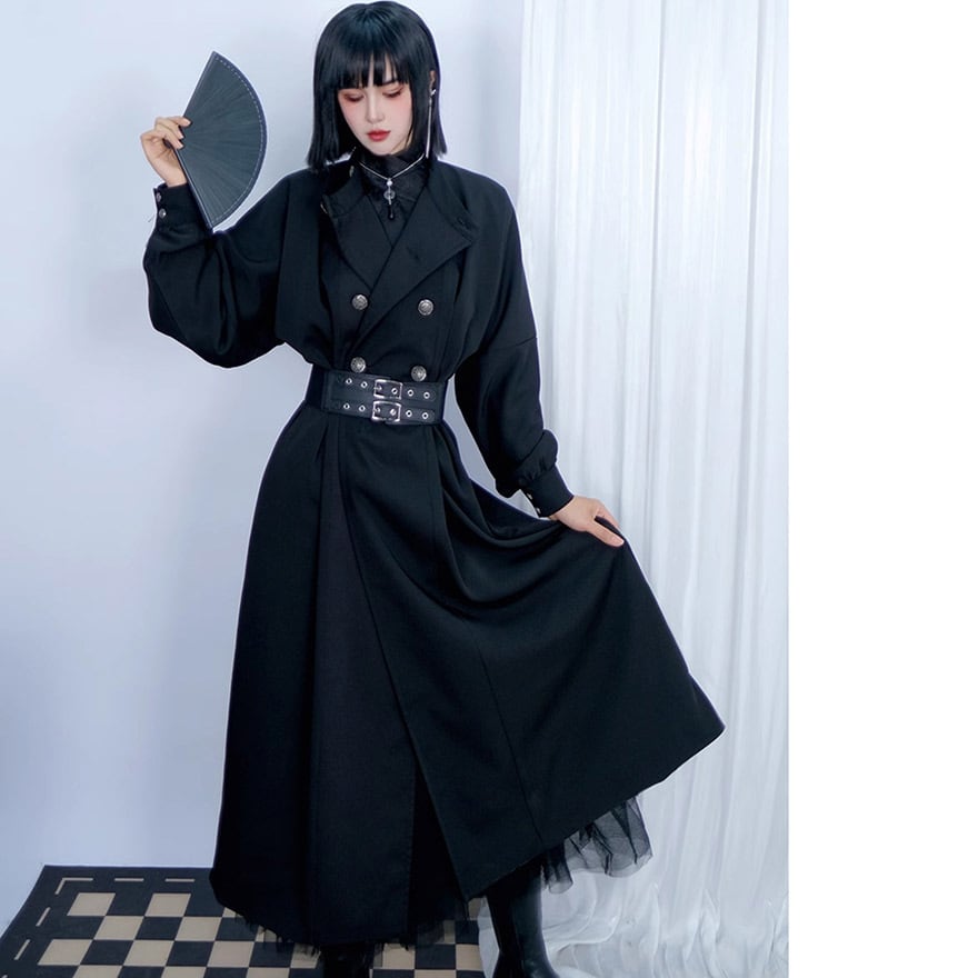 ゴスロリ 軍服コート 男装ファッション ロング丈 イベント衣装