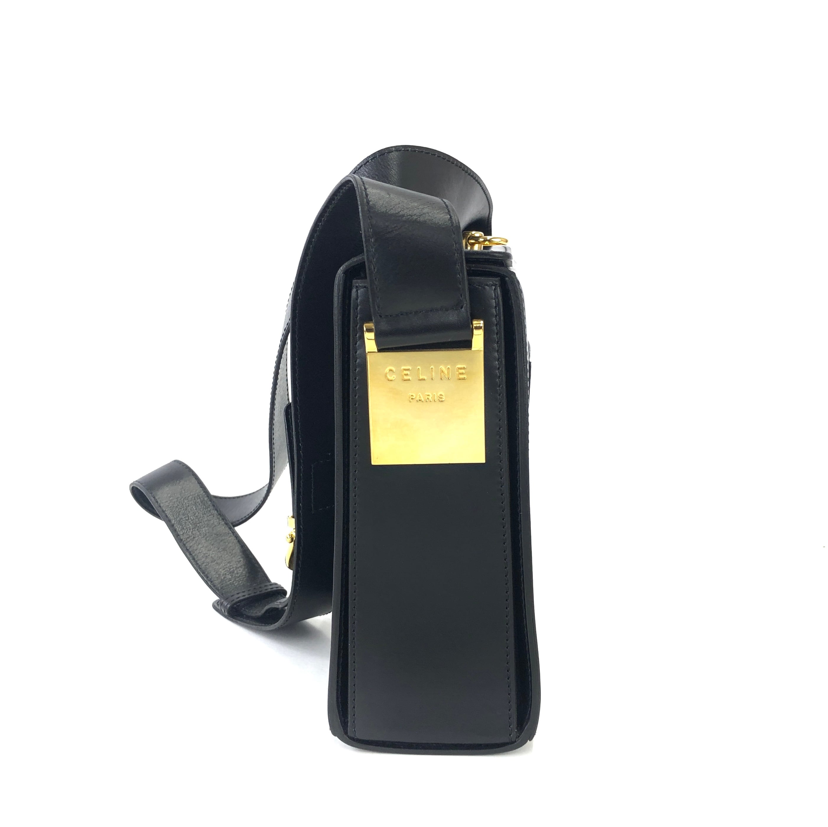 CELINE セリーヌ ガンチーニ ロゴ レザー ショルダーバッグ CELINE セリーヌ ガンチーニ ロゴ レザー ショルダーバッグ