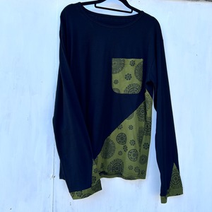 マンダラ柄ロングティシャツ