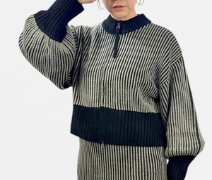 marcバイカラーリブスカート552 26710