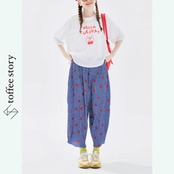 ドットパターン ルーズフィットパンツ i0359