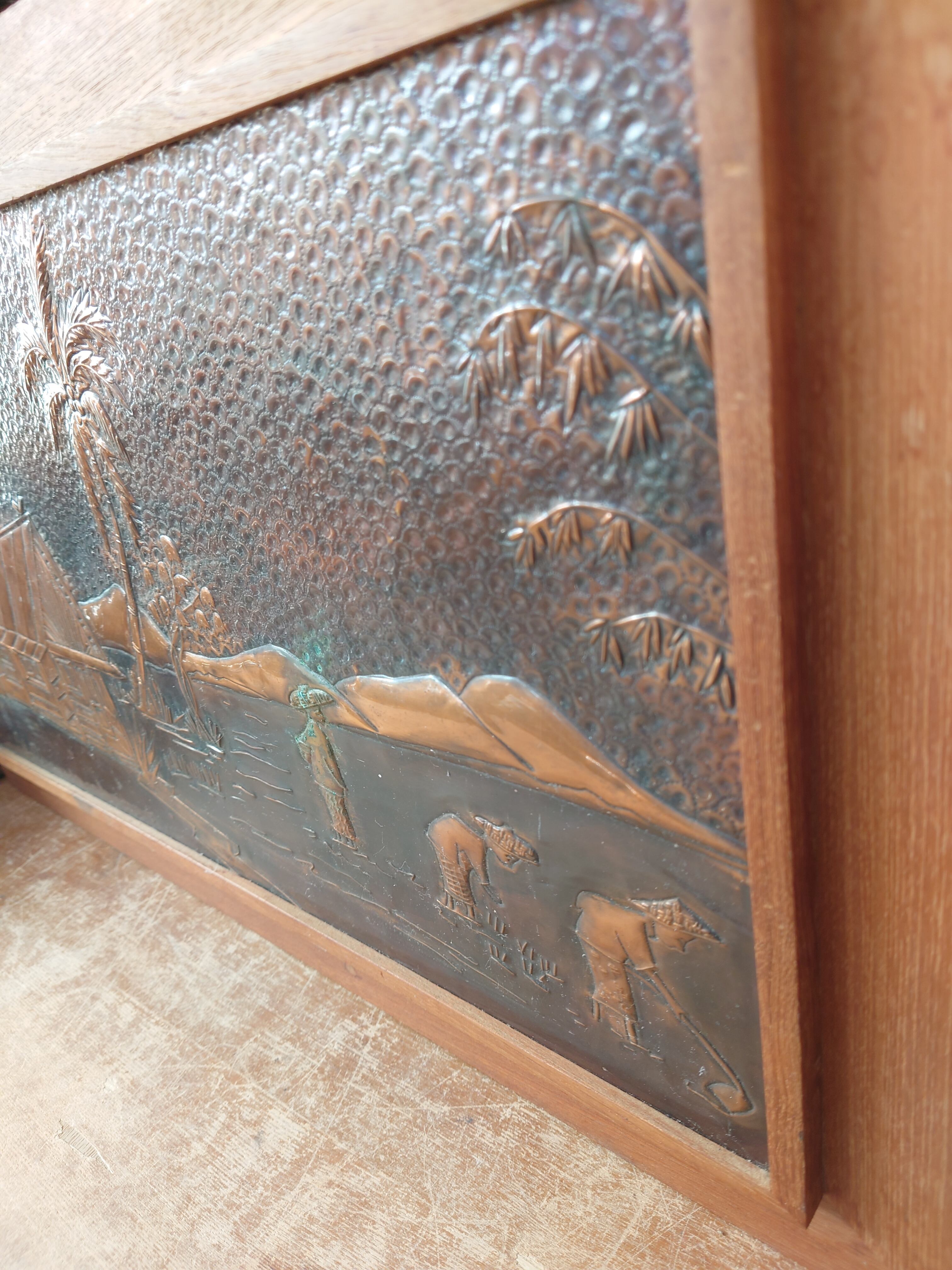 銅板画 南国 2枚セット ビンテージ 銅板画 南国 2枚セット ビンテージ