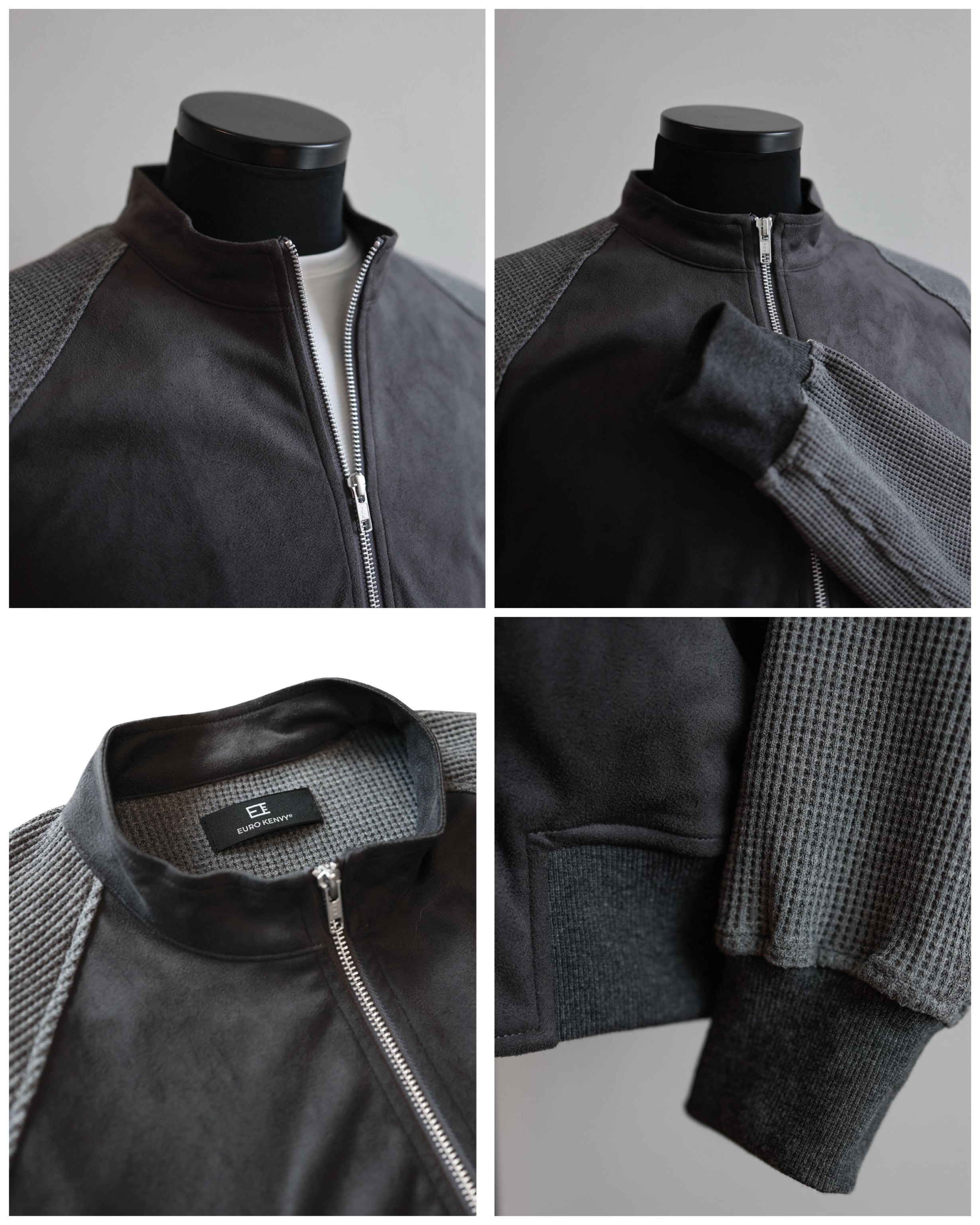 ジャケット・アウター Eurokenvy Premium Waffle Suede Jacket KV-569】【高級感】Premium waffle suède jacket【即日発送】【自宅