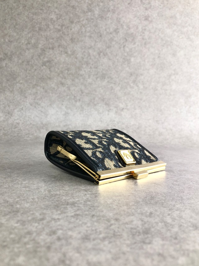 Christian Dior クリスチャン ディオール トロッター コインケース ネイビー ロゴ ジャガード がま口 vintage ヴィンテージ オールド d58yvt