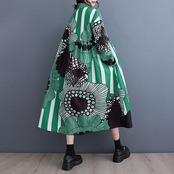 アート 切替 デザイン ワンピース  00346