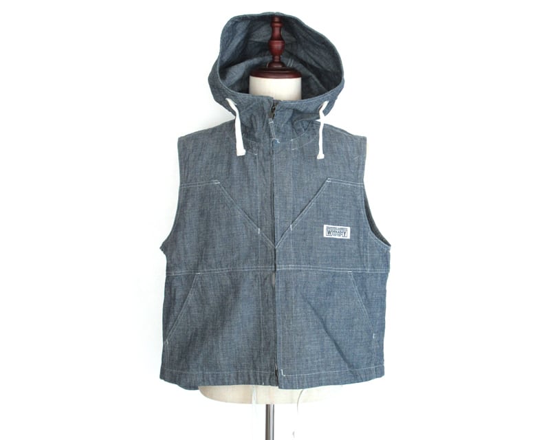 EG Workaday Hooded Vest - Indigo 10oz Sea Canvas | NEST EC Store