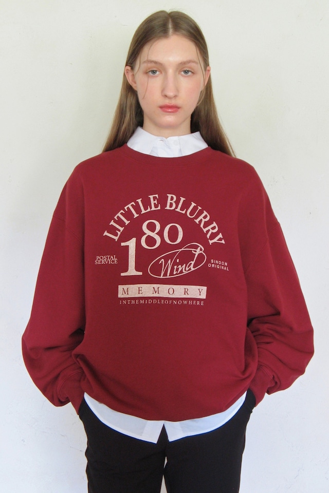 [SINOON] LITTLE BLURRY SWEATSHIRT (RED) 正規品 韓国ブランド 韓国通販 韓国代行 韓国ファッション シヌン シヌーン