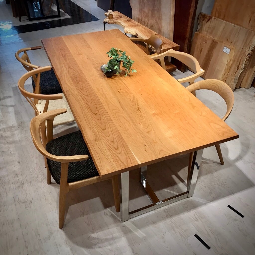 【OUTLET】アメリカンブラックチェリー7PIECES_2100×880×30_横浜OUTLET PLUS_テーブル天板/一枚板 2492 t001