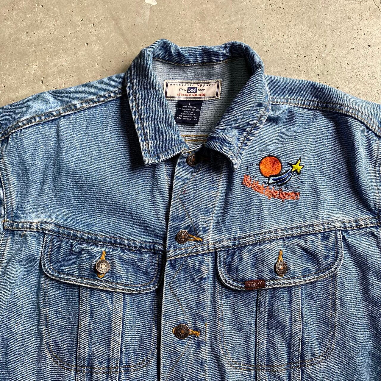 00年代 Lee リー ワンポイント ロゴ刺繍 デニムジャケット メンズl 古着 00s ビンテージ ヴィンテージ デニムジャケット Sa24 Cave 古着屋 公式 古着通販サイト