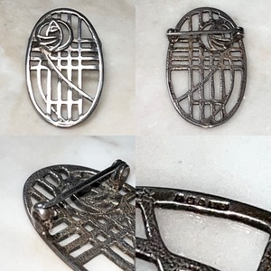 vintage silver open work brooch