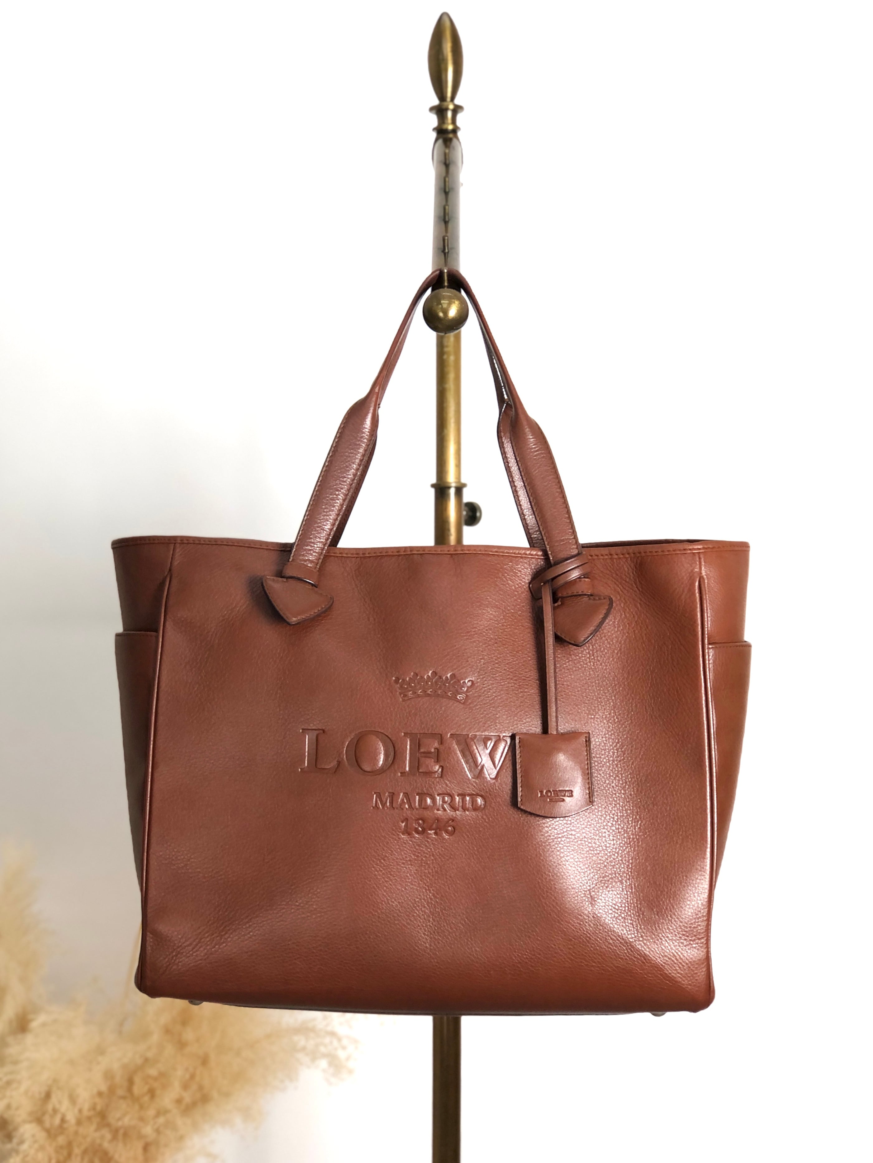 LOEWE ロエベ ヘリテージ トートバッグ ブラウン レザー vintage ヴィンテージ オールド 6rmryp