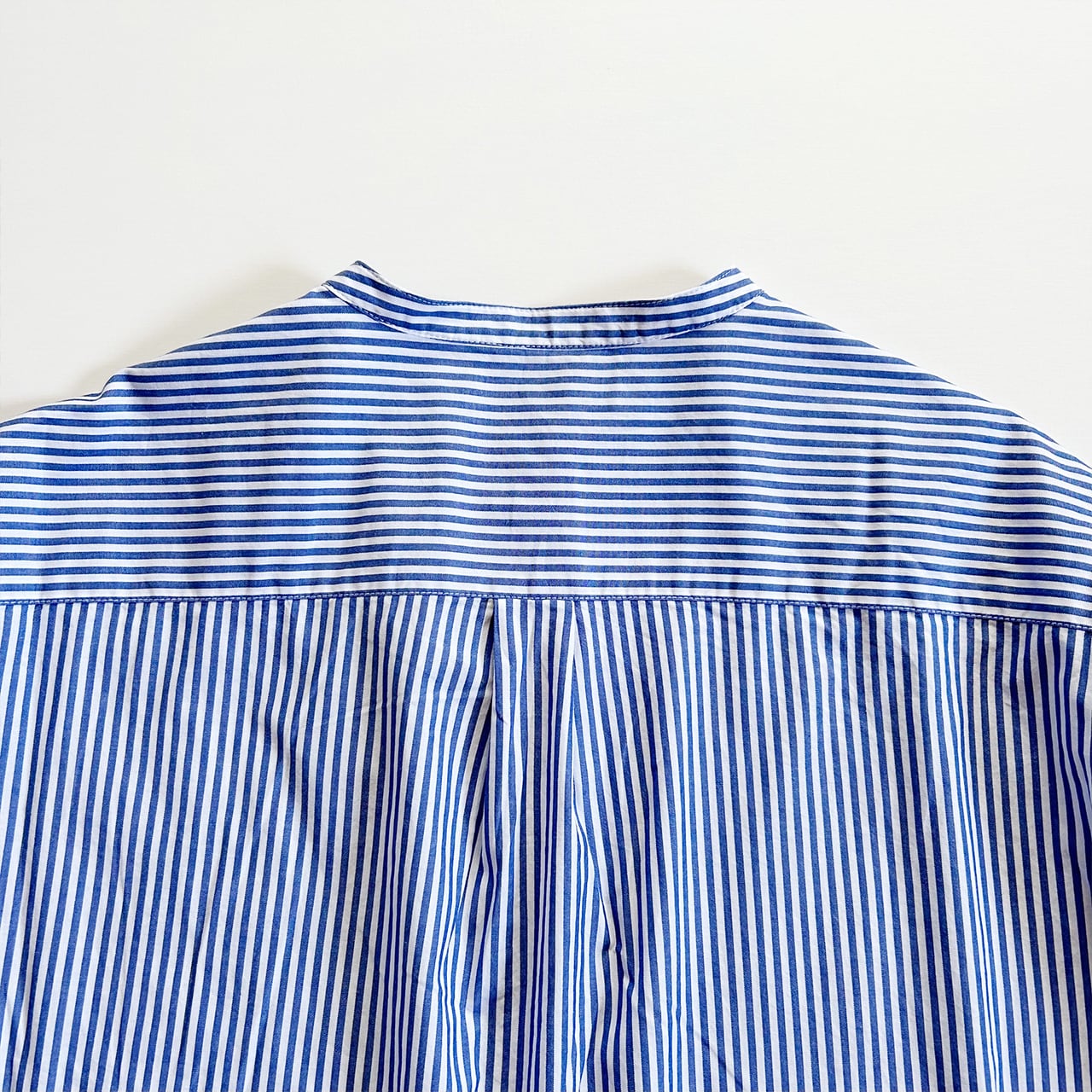 Cotton Broad Band Collar Stripe Shirt