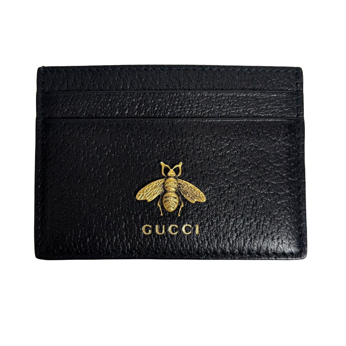 グッチ カードケース アニマリエ ビー レザー ブラック GUCCI 蜂