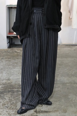 80s-90s charcoal-gray stripe pants