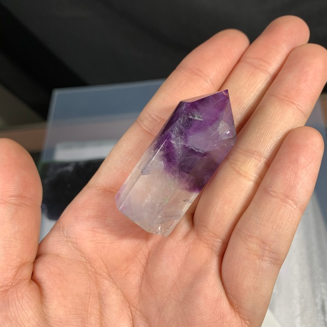 100 ポイント 可愛い色合い パープルグラデーションフローライト