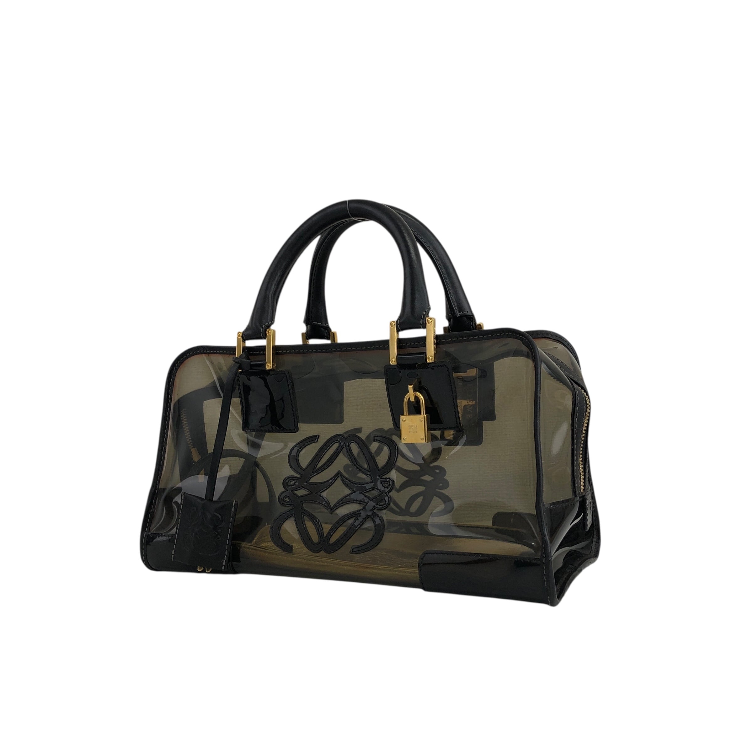 LOEWE ロエベ アマソナ ハンドバッグ ブラック アナグラム ビニール