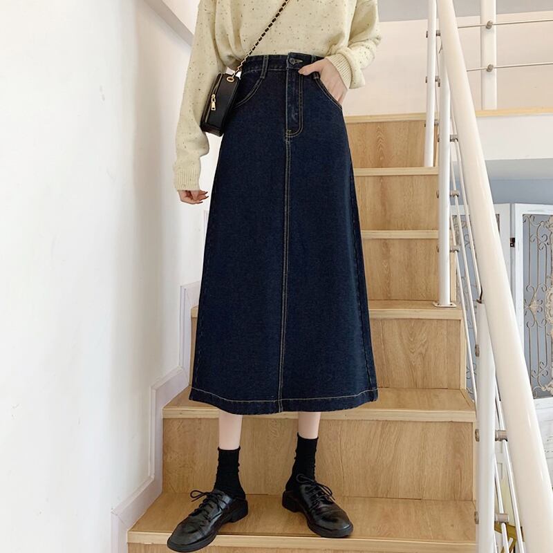 スカート スプリングオータムAラインウェストスリムロング 春物 秋物 スーパーモール49777419462