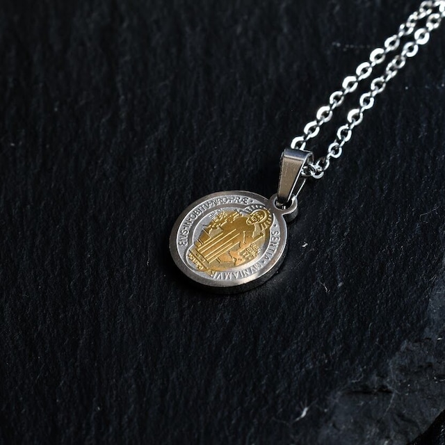 Maria coin necklace silver & gold stainless steel